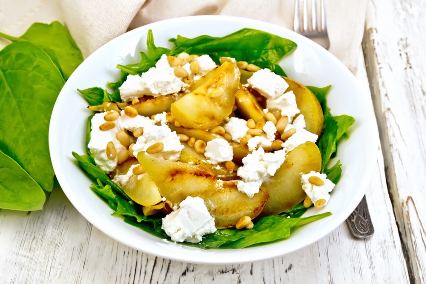 The Black Door Spinach Salad with Pears, Toasted Almonds, and Blue